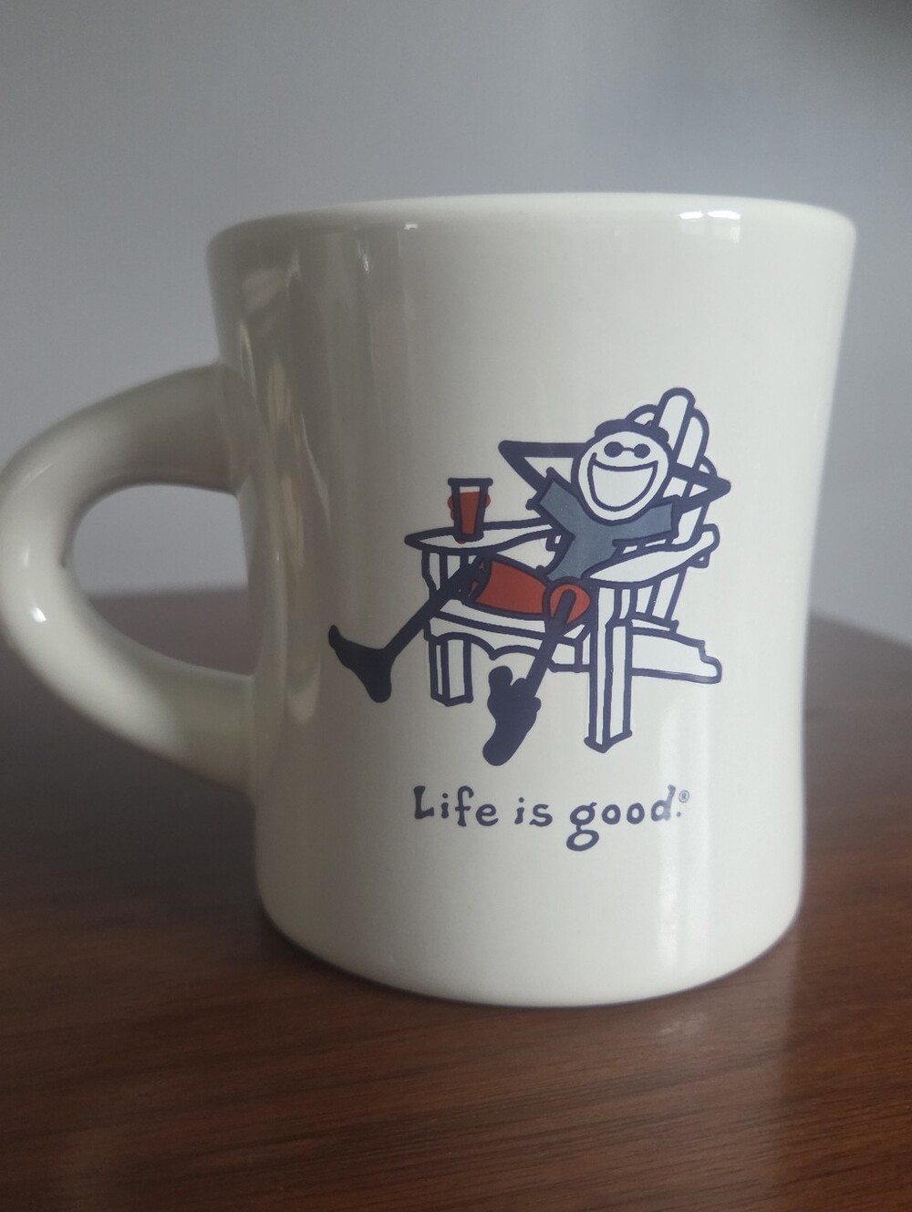 Life is Good Do what you like. Like what you Do Mug.  Relaxing Guy Adironack